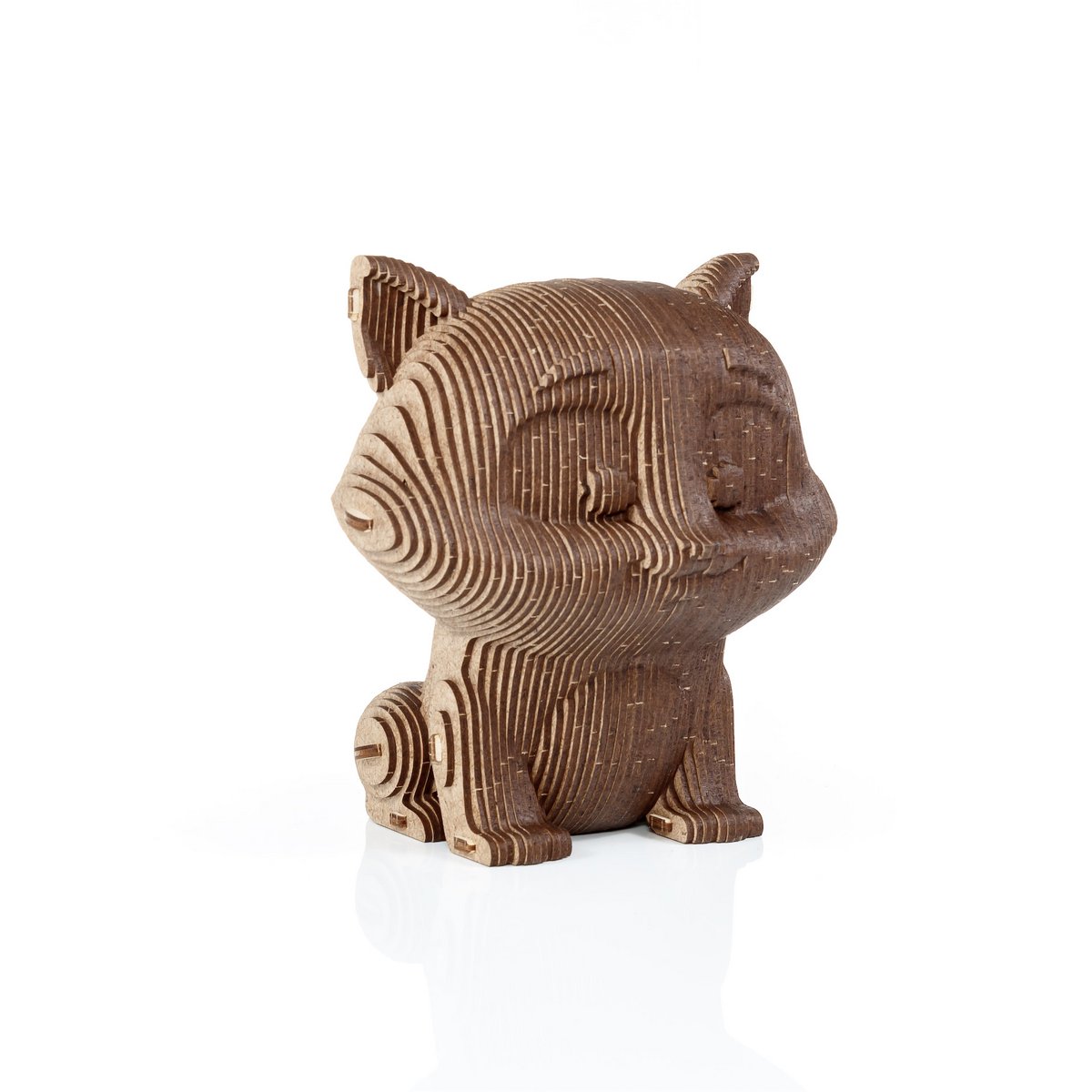 Eco Wood Art (Ewa) 3D Houten Bouwset Spaarpot Kat/Cat, 3793, 13,6X12,7X14,1Cm