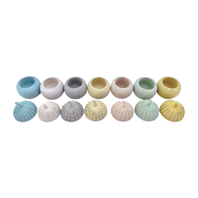Mini Pastel Acorn Pots/7Pc