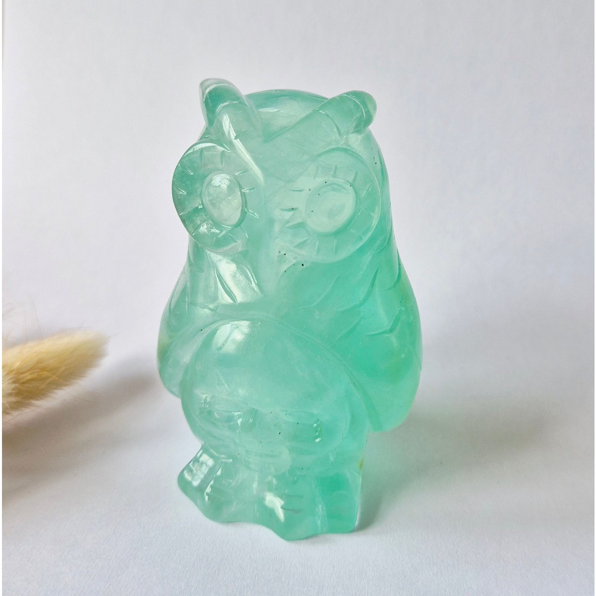 Fluoriet Uil Edelsteen Carving – 434 Gram