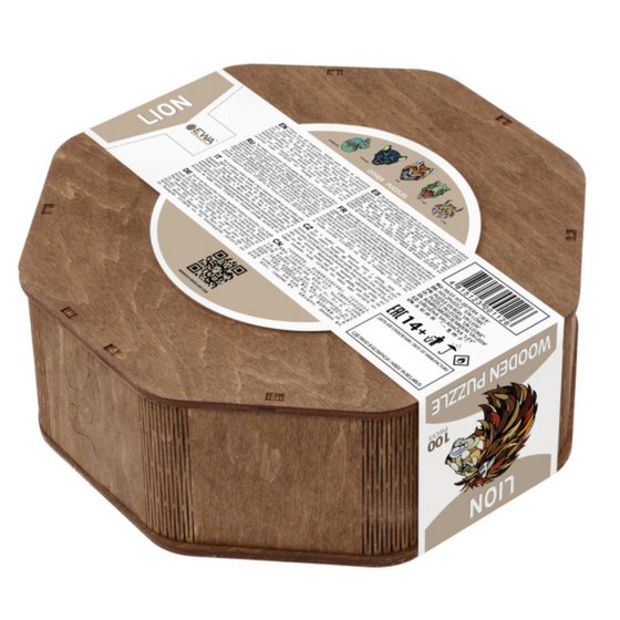 Eco Wood Art (Ewa) Houten Legpuzzel, Leeuw/ Lion, 1126, 31X28X0,5Cm Wooden Box