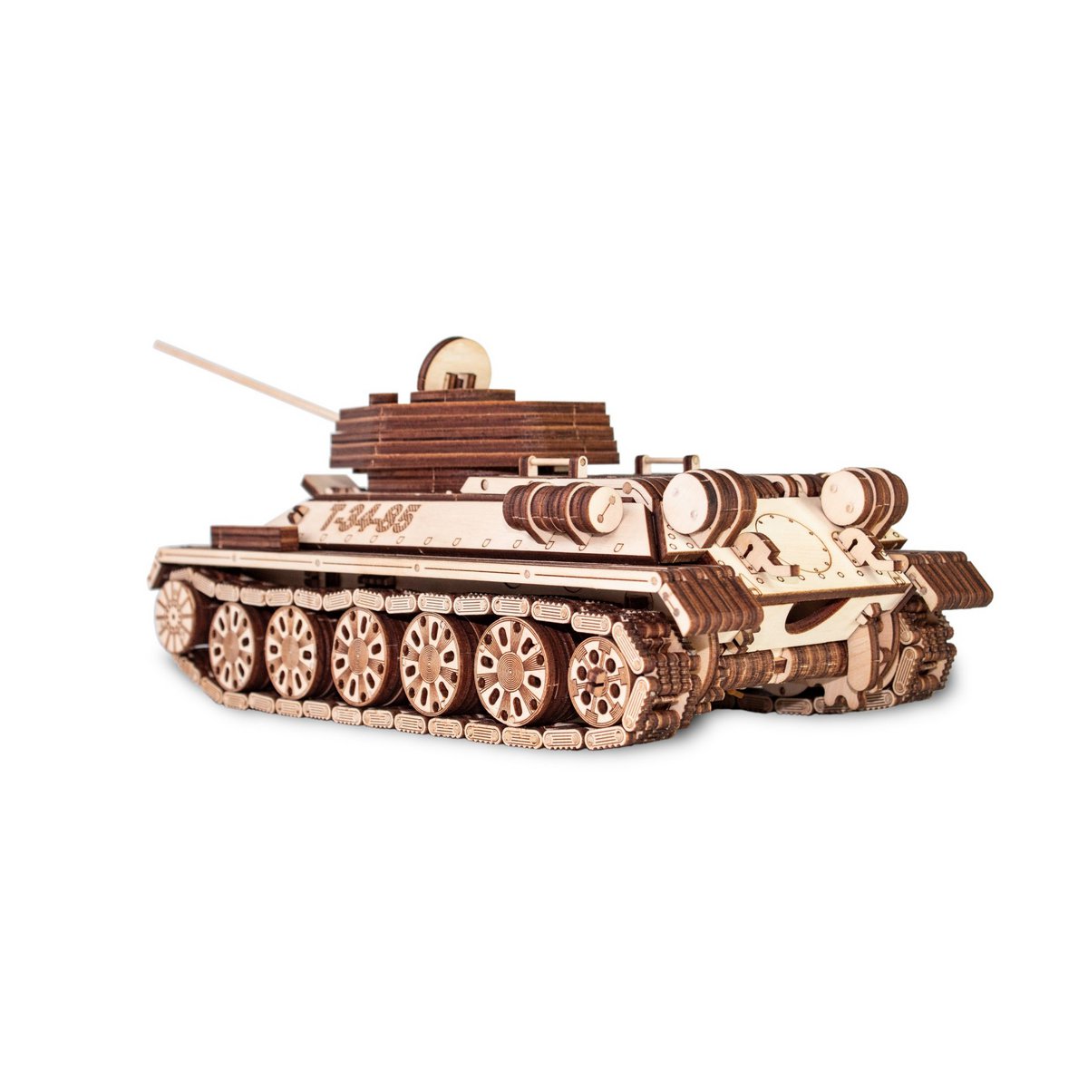 Eco Wood Art (Ewa) 3D Mechanische Puzzel Tank T-34-85, 822, 33X28X9,5Cm