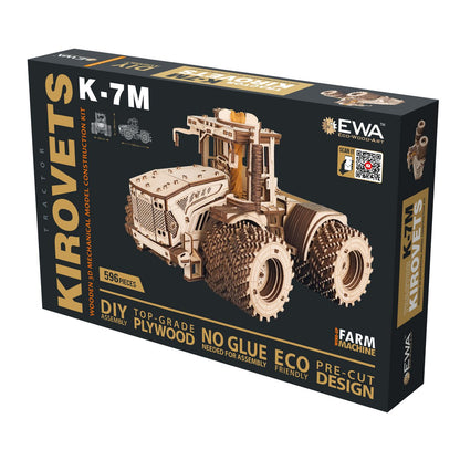 Eco Wood Art (Ewa) 3D Mechanische Puzzel, Tractor K-7M, 1065, 35,6X22,8X20Cm