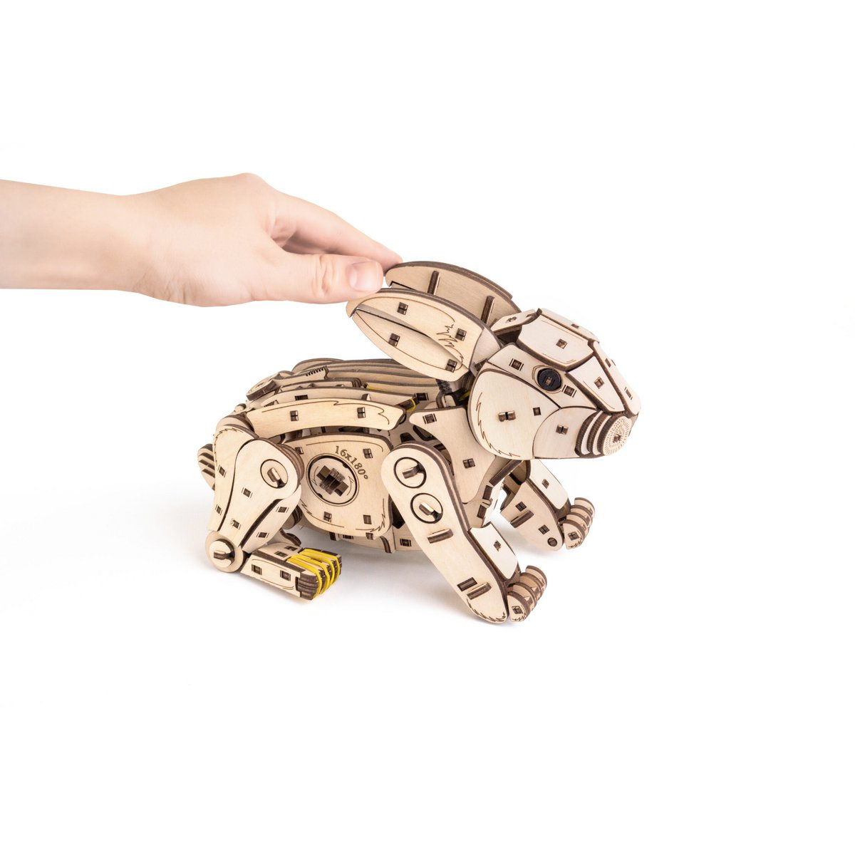 Eco Wood Art (Ewa) Diy 3D Mechanische Houten Puzzel, Rabbit, 4561, 21,7X10,4X17,4Cm