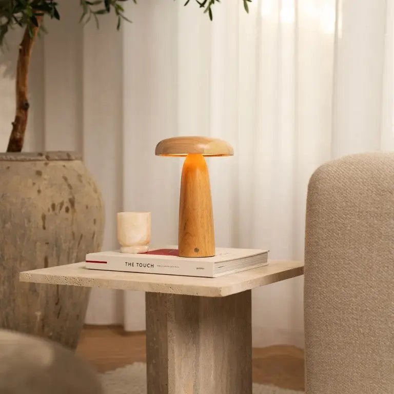 Lennart Lichtbruine Houten Oplaadbare Tafellamp