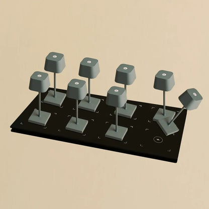 Combiset Professioneel | 8 X Sarphati Mini Mouse Grijs Oplaadbare Tafellampen & Oplaadstation