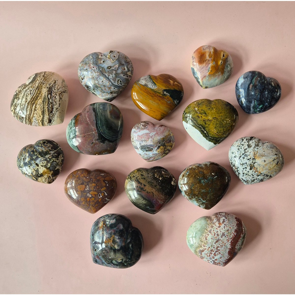 Edelsteen Dikke Ocean Jasper Hart #4 – 200 Tot 300 Gram | Uniek & Kleurrijk