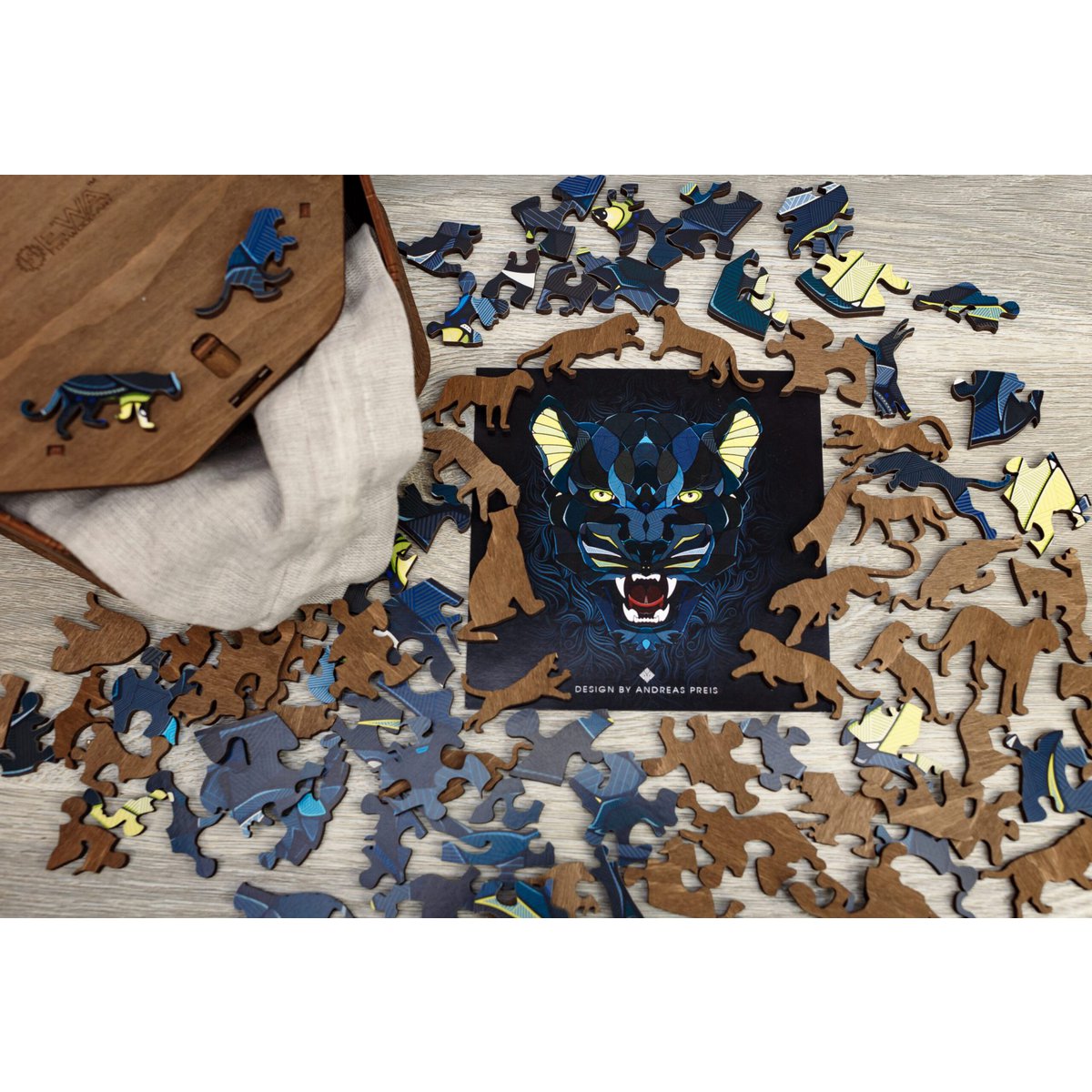 Eco Wood Art (Ewa) Houten Legpuzzel Panter/ Panther, 1096, 31,1X28X0,5Cm Wooden Box