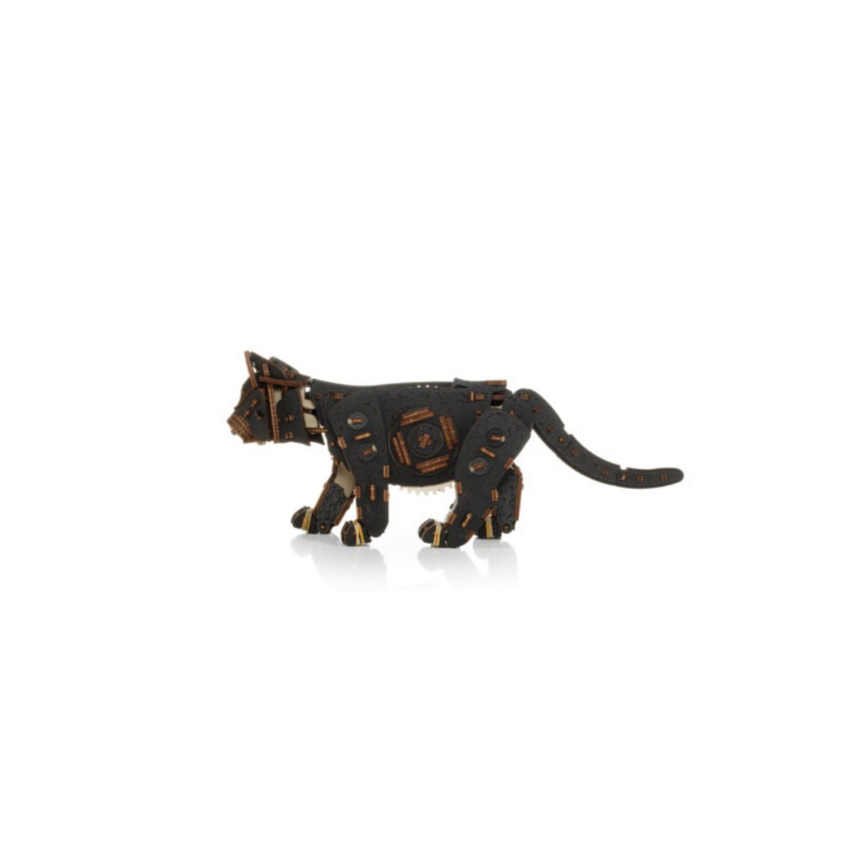 Eco Wood Art (Ewa) Diy 3D Mechanische Houten Puzzel, Kitten Black, 3854, 35,1X8,4X14,5