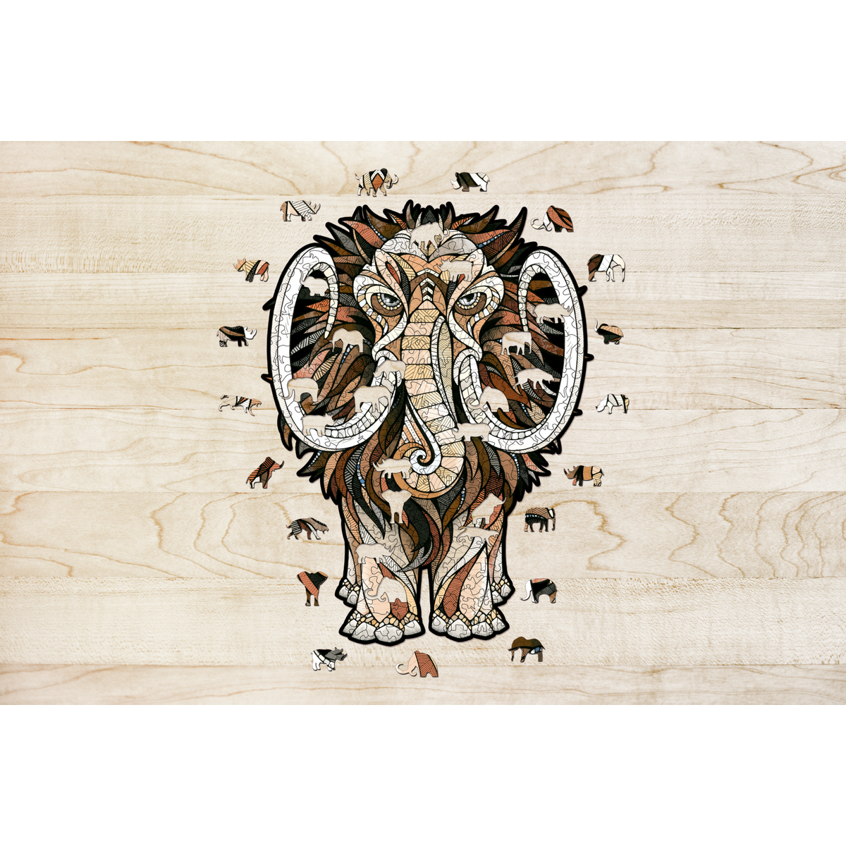 Eco Wood Art (Ewa) Houten Legpuzzel Mammoet/ Mastodon, 2505, 38,7X28,6X0,5Cm Kartonbox