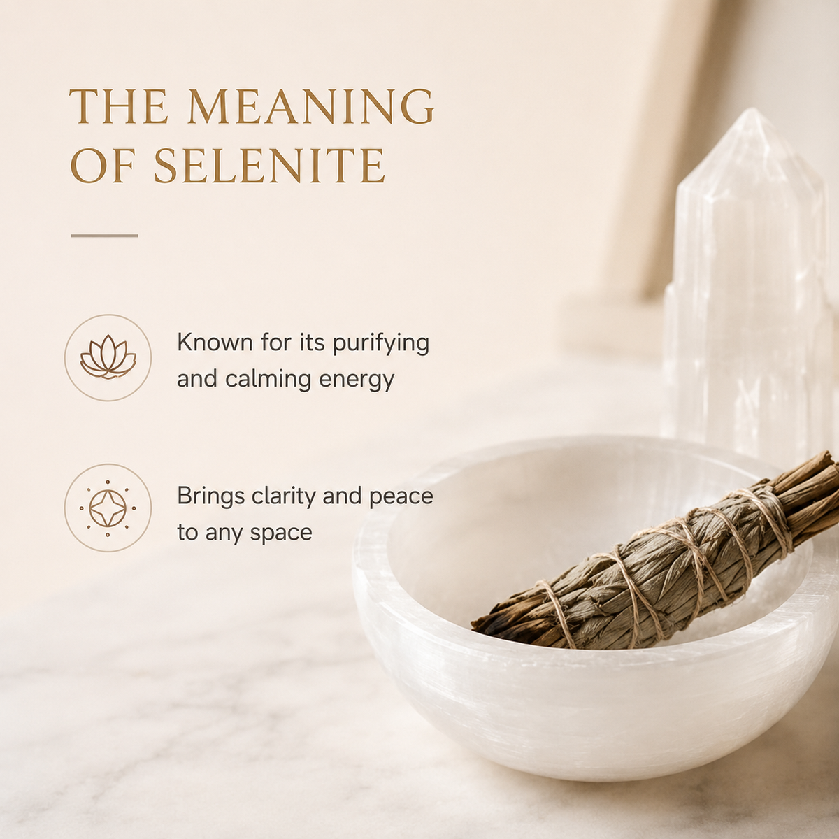 Selenite Kom Wit