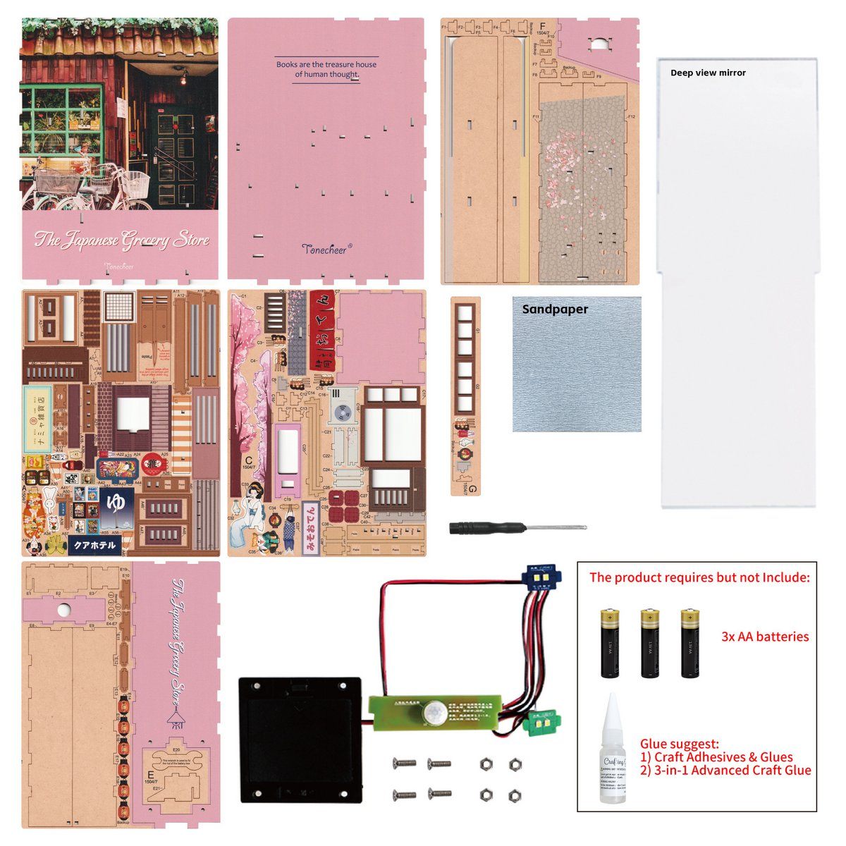 Tonecheer, Diy Book Nook, The Japanese Grocery Store, Tq109, 18,2X8X24,5Cm