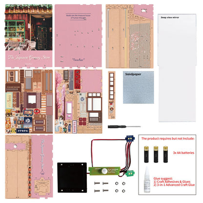 Tonecheer, Diy Book Nook, The Japanese Grocery Store, Tq109, 18,2X8X24,5Cm