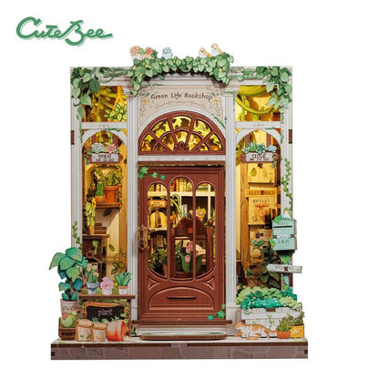 Cutebee, 3D Diy Huisje, Green Life Bookshop, Cwgc203,16X15,5X18Cm