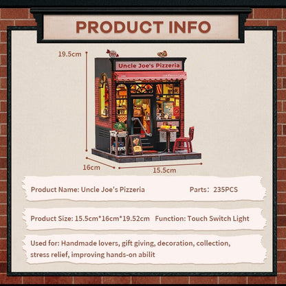 Cutebee, 3D Diy Huisje, Uncle Joe's Pizzeria, Cwgc210,15,5X16,X19,5Cm
