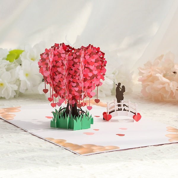 Liefdesboom 3D Valentijnsdag Pop-Upkaart