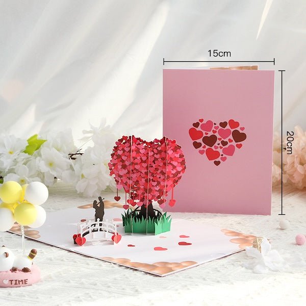 Liefdesboom 3D Valentijnsdag Pop-Upkaart