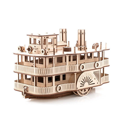 Eco Wood Art (Ewa) 3D Houten Puzzel Paddle River Princess Steamer, 3397, 35×20×22,5Cm