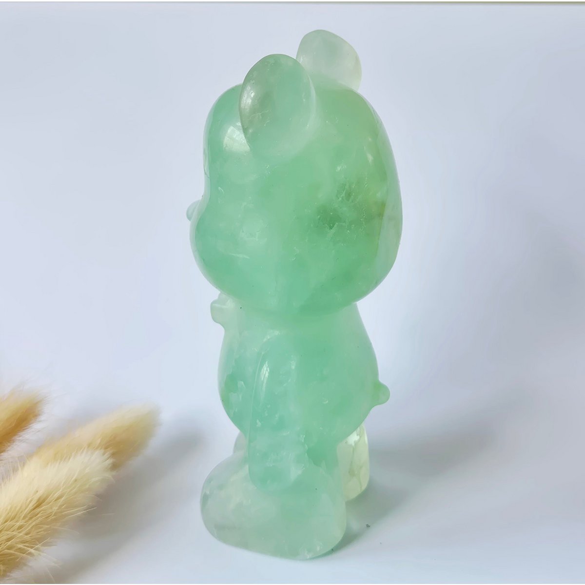 Groene Fluoriet Beer Carving – 12 Cm – 508 Gram