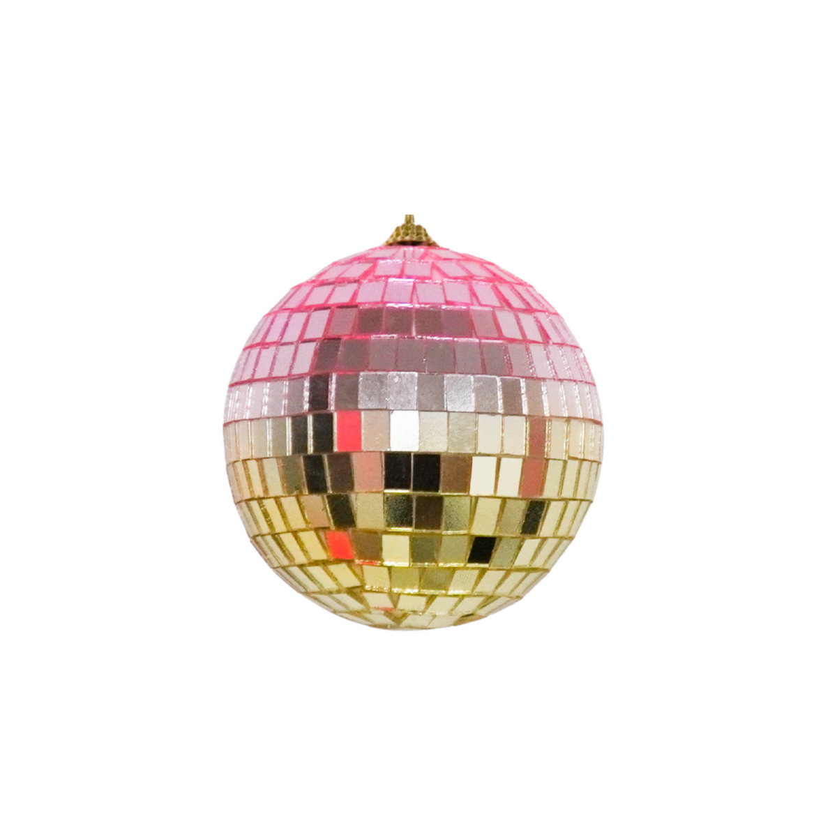 Kerstdecoratie - Kersthanger - Discobal - Foam - Roze/Goud - 20X20X20Cm