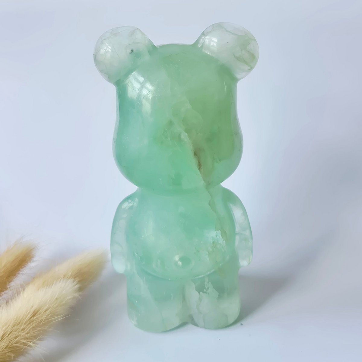 Groene Fluoriet Beer Carving – 12 Cm – 508 Gram