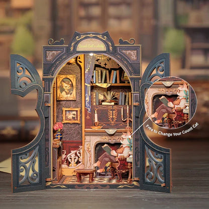 Cutebee, 3D Booknook, Count Cat's Study, Sd03B, 11,8X10X17Cm
