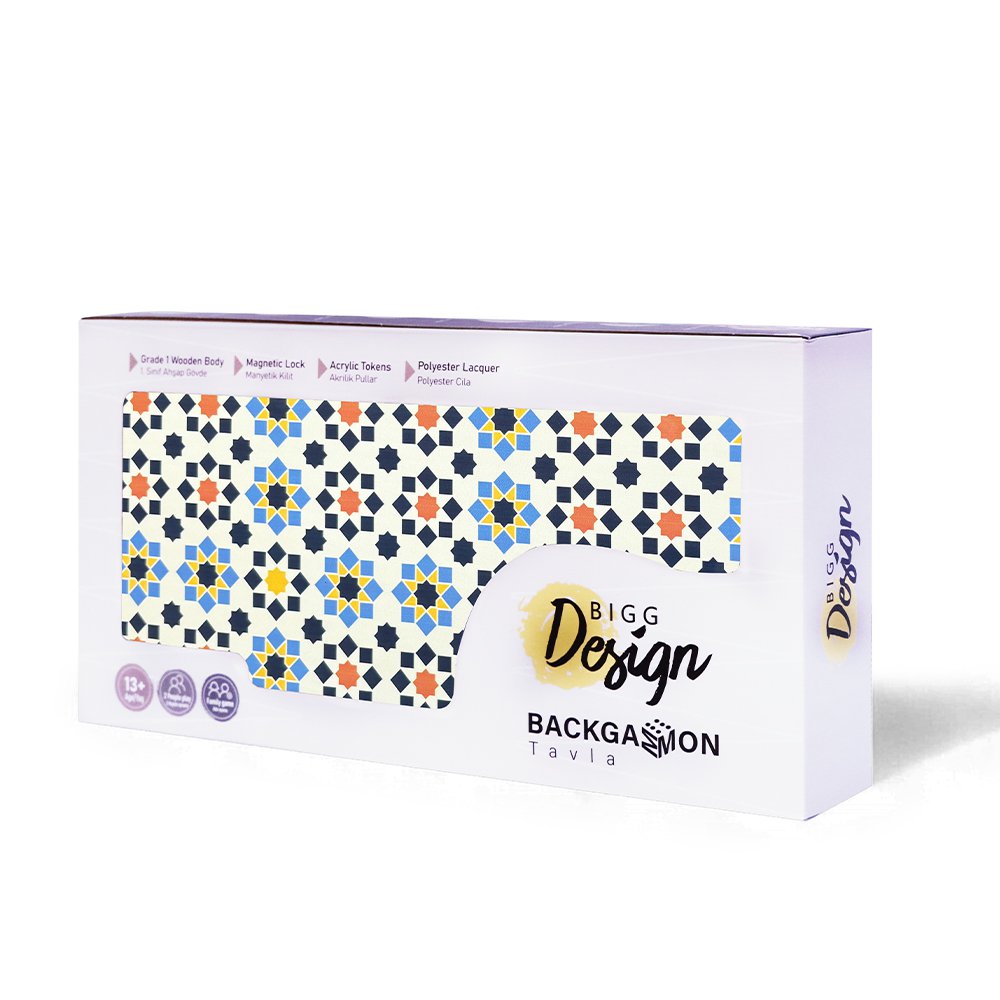 Biggdesign Star Backgammon-Set, Magnetische Sluiting, Krasbestendig Oppervlak