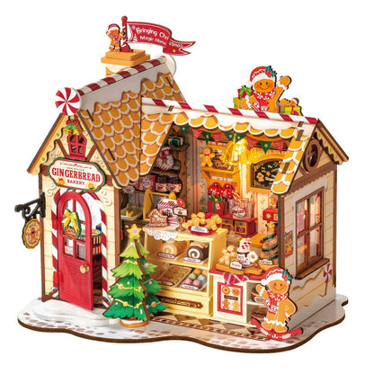 Robotime, Gingerbread House, Diy Miniatuurhuis, Dg176, 23,5X17,5X22 Cm