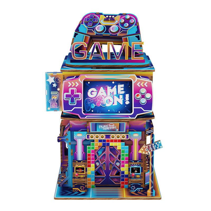 Tonecheer, Diy 3D Houten Puzzel, Desk Bin, Cyber Game City, Tq182,15X14X23Cm