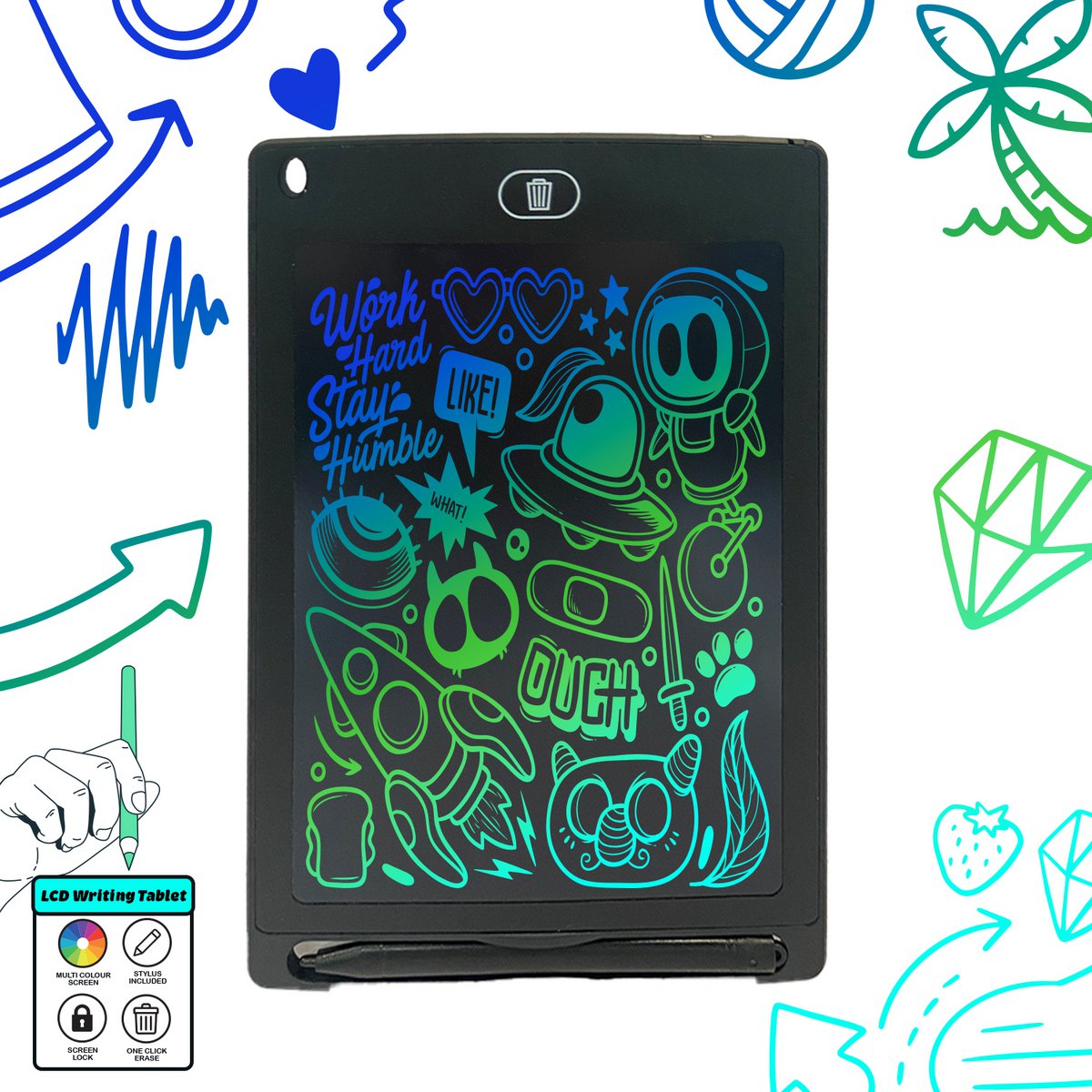 Mad Monkey - Meerkleurige Tablet (Schetsblok)