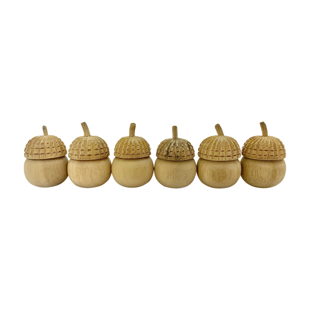 Mini Natural Acorn Pot/6Pc