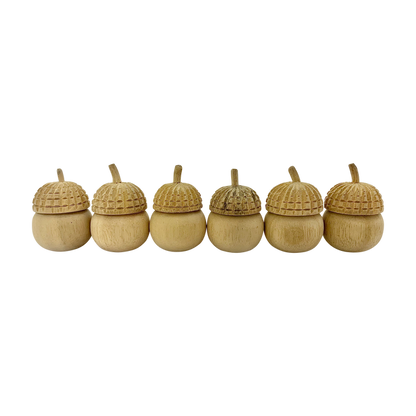Mini Natural Acorn Pot/6Pc