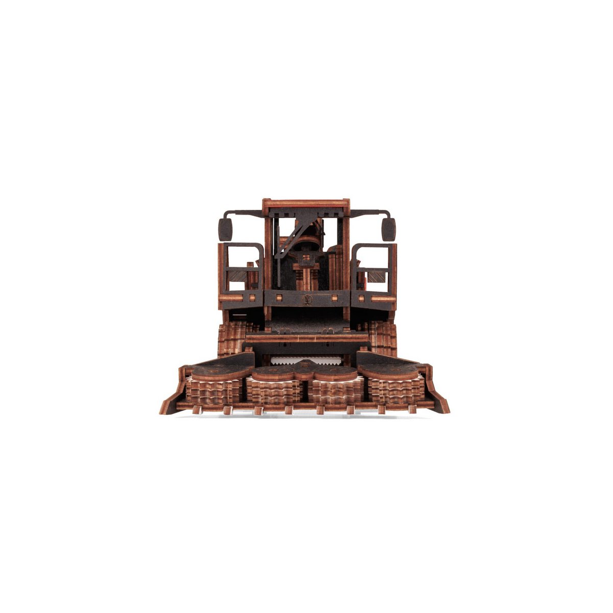 Eco Wood Art (Ewa) 3D Mechanische Houten Puzzel, Harvester Forage Fs80, 4264, Rood, 27X15X12Cm