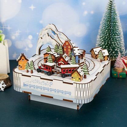 Tonecheer, Muziekdoosje, Diy 3D Houten Puzzel, Sneeuwtrein/Snow Train, Tq058, 14X14X12,2Cm