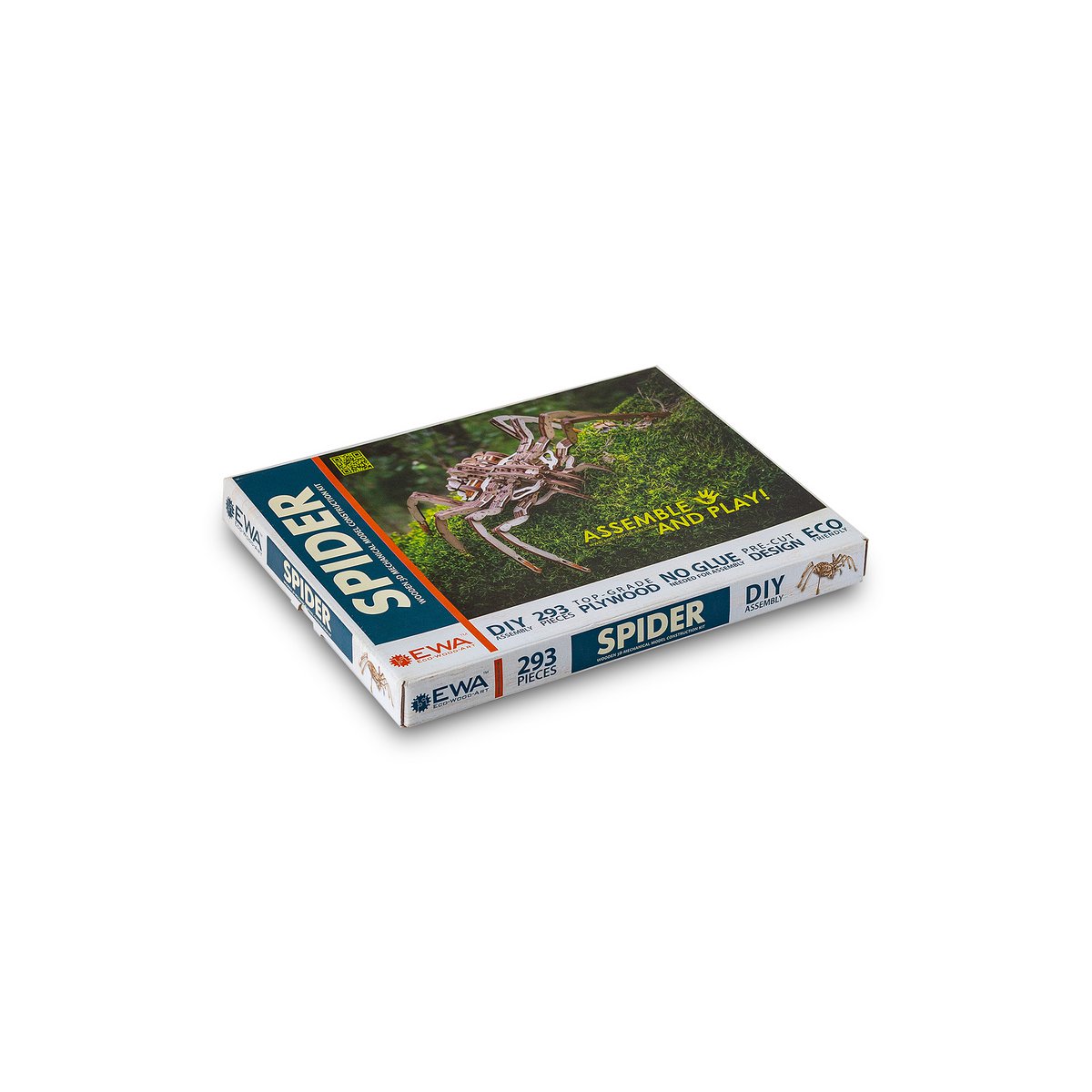 Eco Wood Art (Ewa) 3D Mechanische Houten Puzzel, Spin/ Spider, 488, 24X35X10Cm