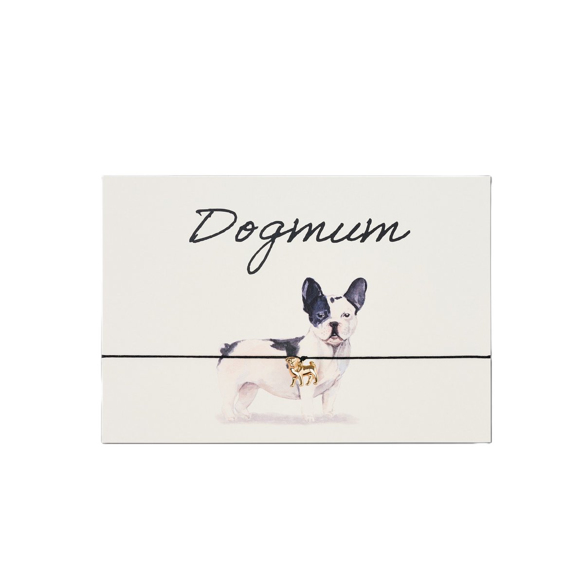 Armbandkaartje: Dogmom - Franse Bulldog Zwart