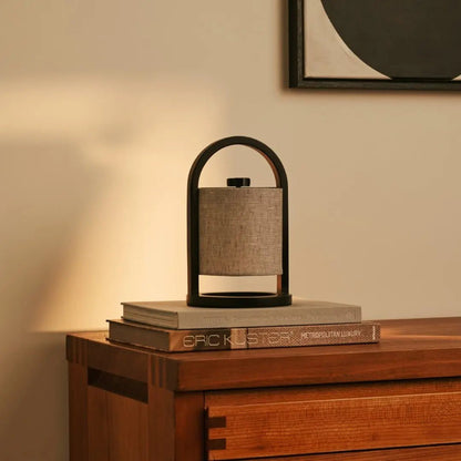 River Zwart En Grijze Houten Oplaadbare Lamp