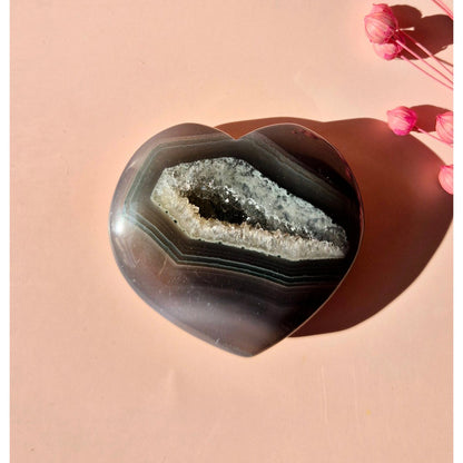 Grijze (Druzy) Agaat Hart