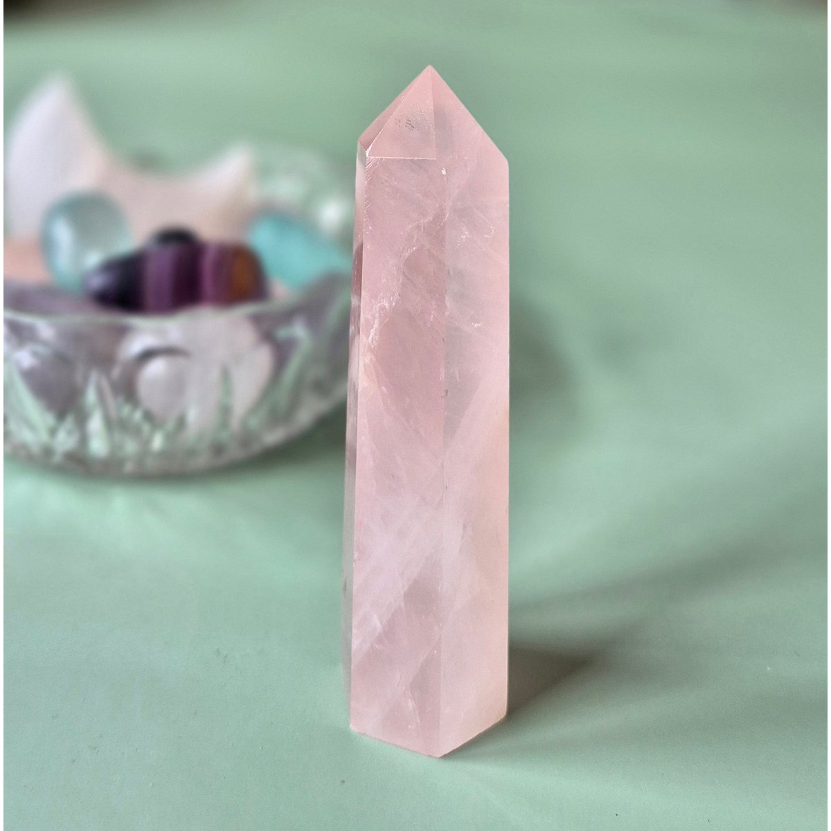 Edelsteen Rozenkwarts Toren – 7 Tot 9 Cm