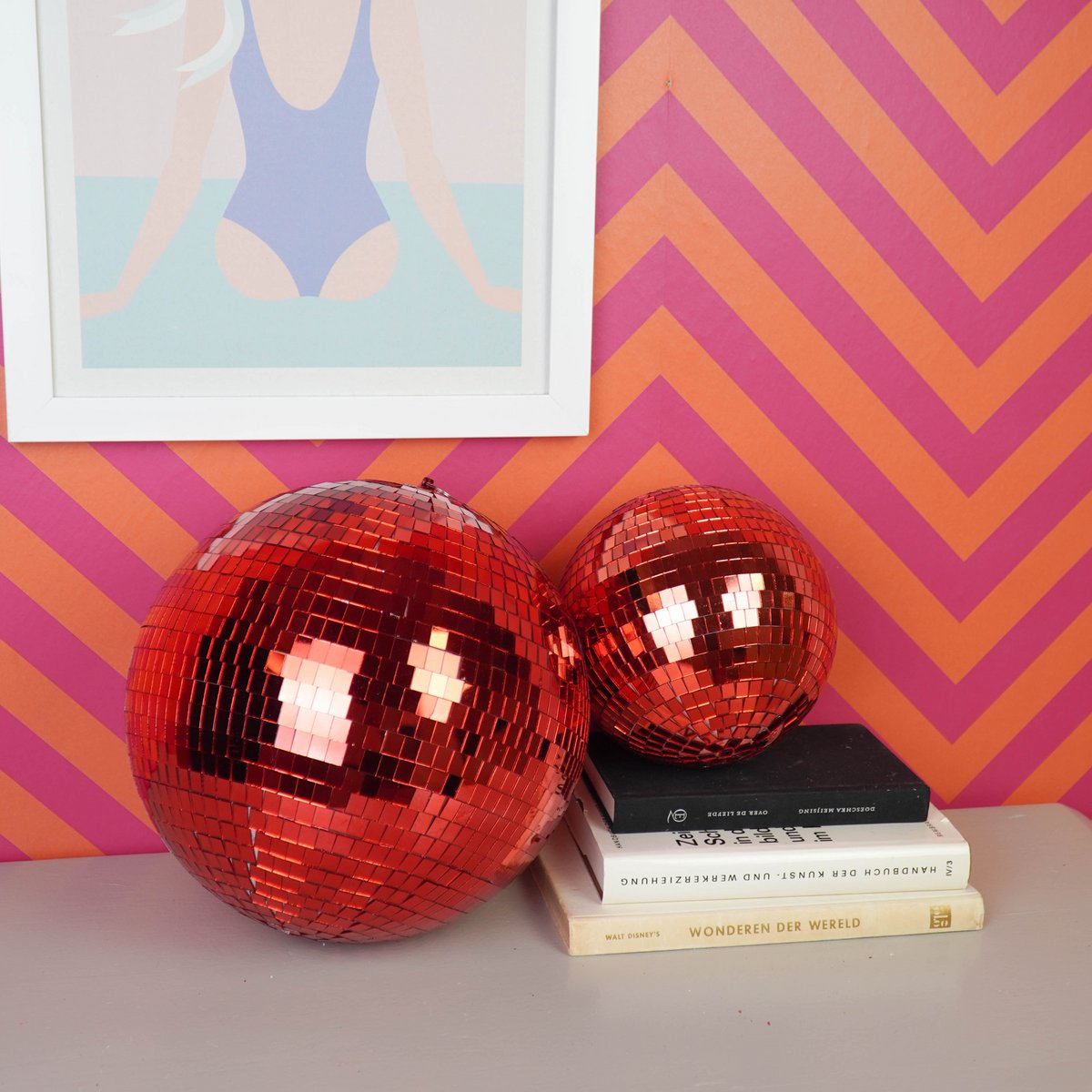 Kerstdecoratie - Kersthanger - Discobal - Schuim - Rood - 30X30X30Cm