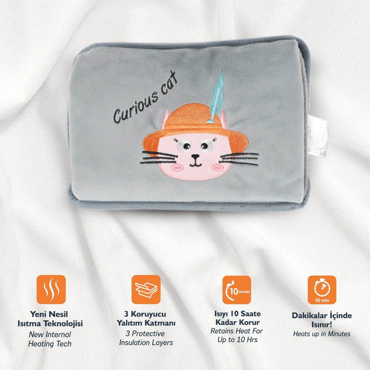 Biggdesign Cat Curious Cat Elektrische Warmwaterkruik