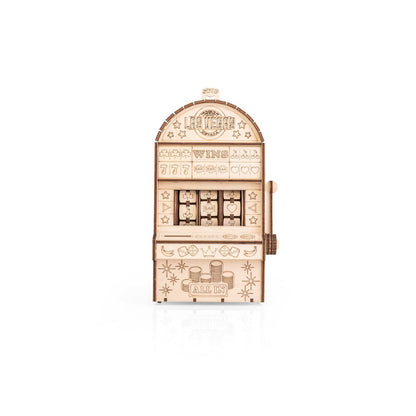 Eco Wood Art (Ewa) Diy 3D Mechanische Houten Puzzel, One-Armed Bandit (Met Spaarpot), 4585, 13,6X11,7X25,3Cm