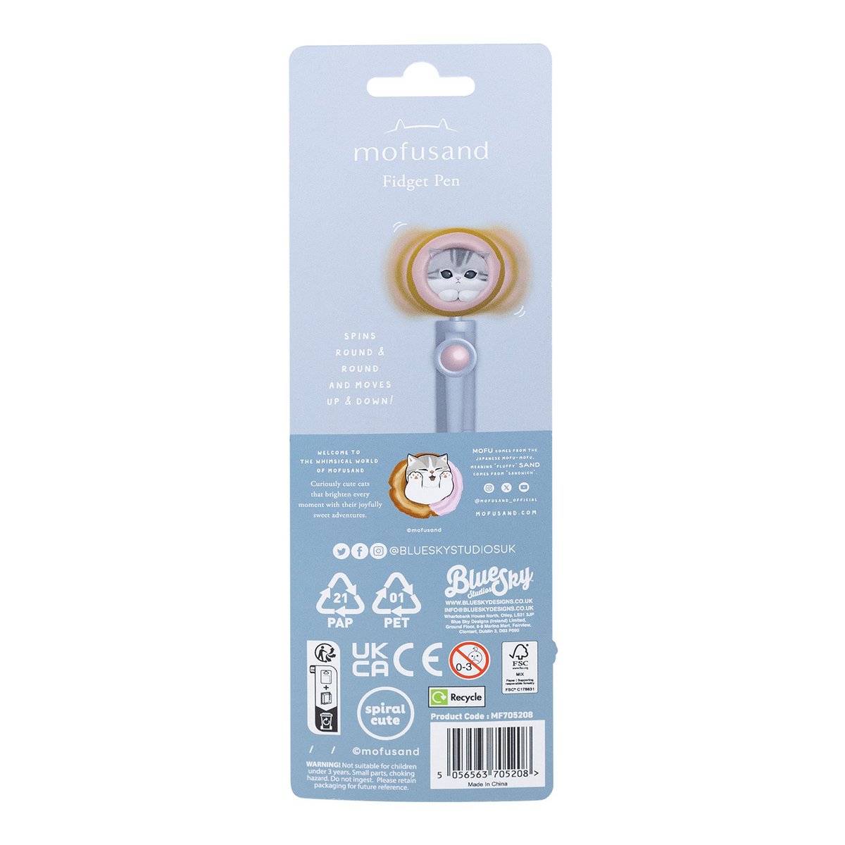 Mofusand - Fidget Pen Incl. Maatschappij Figuur