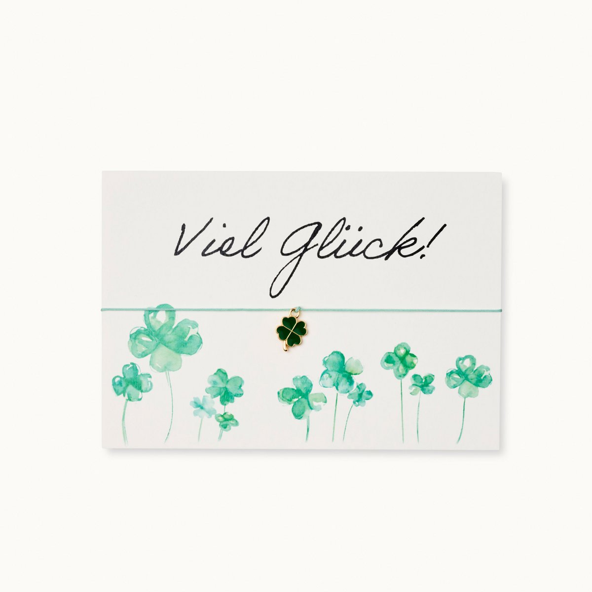 Armbrand -Kaart: Good Luck Cloverleaf