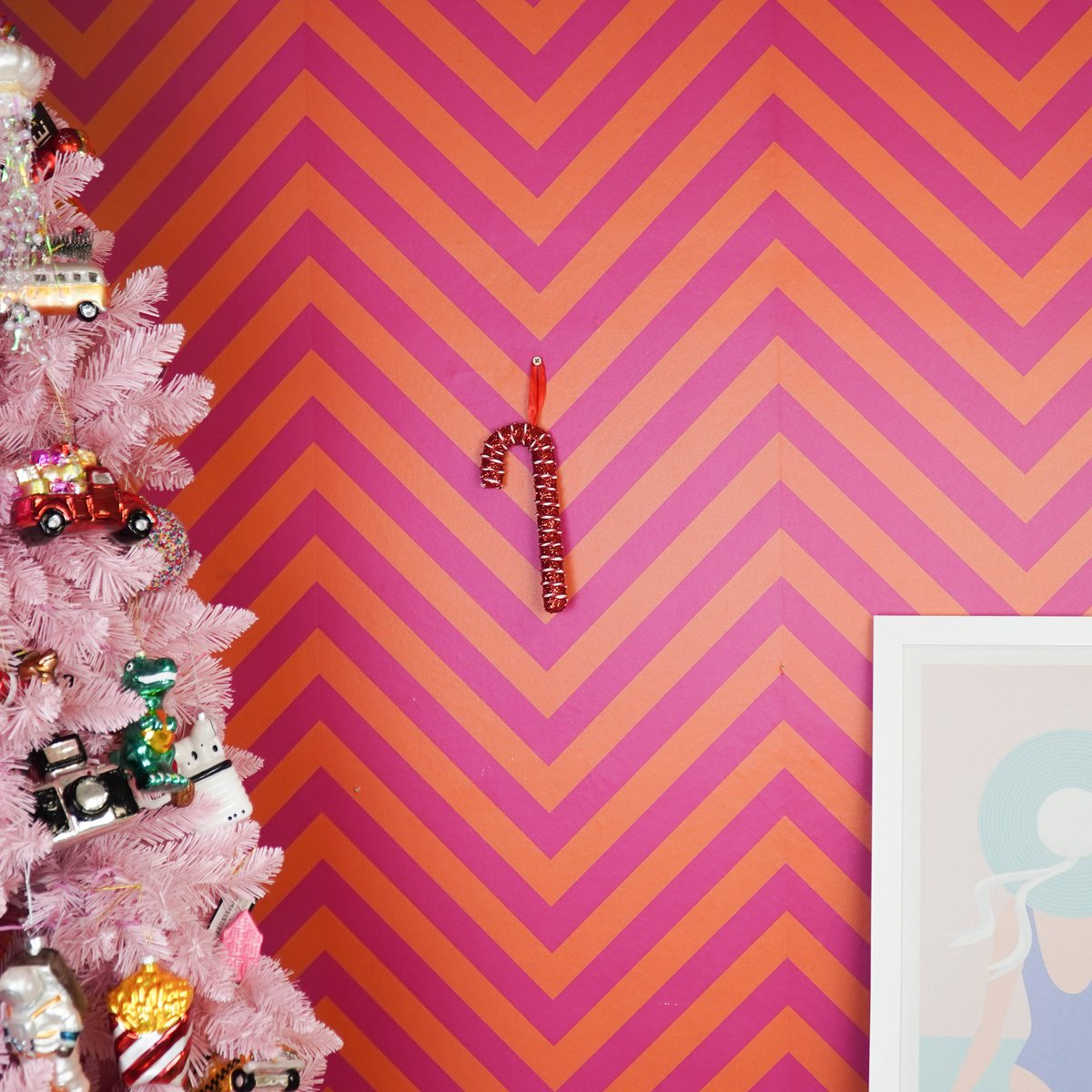 Kerstdecoratie - Zuurstok - Schuim - Rood - 21Cm