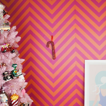 Kerstdecoratie - Zuurstok - Schuim - Rood - 21Cm