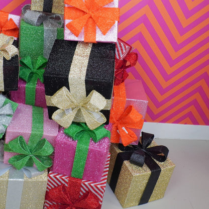 Led Xmas Gift - S3 - Polysenee - Pink/Orange -15/20/25Cm