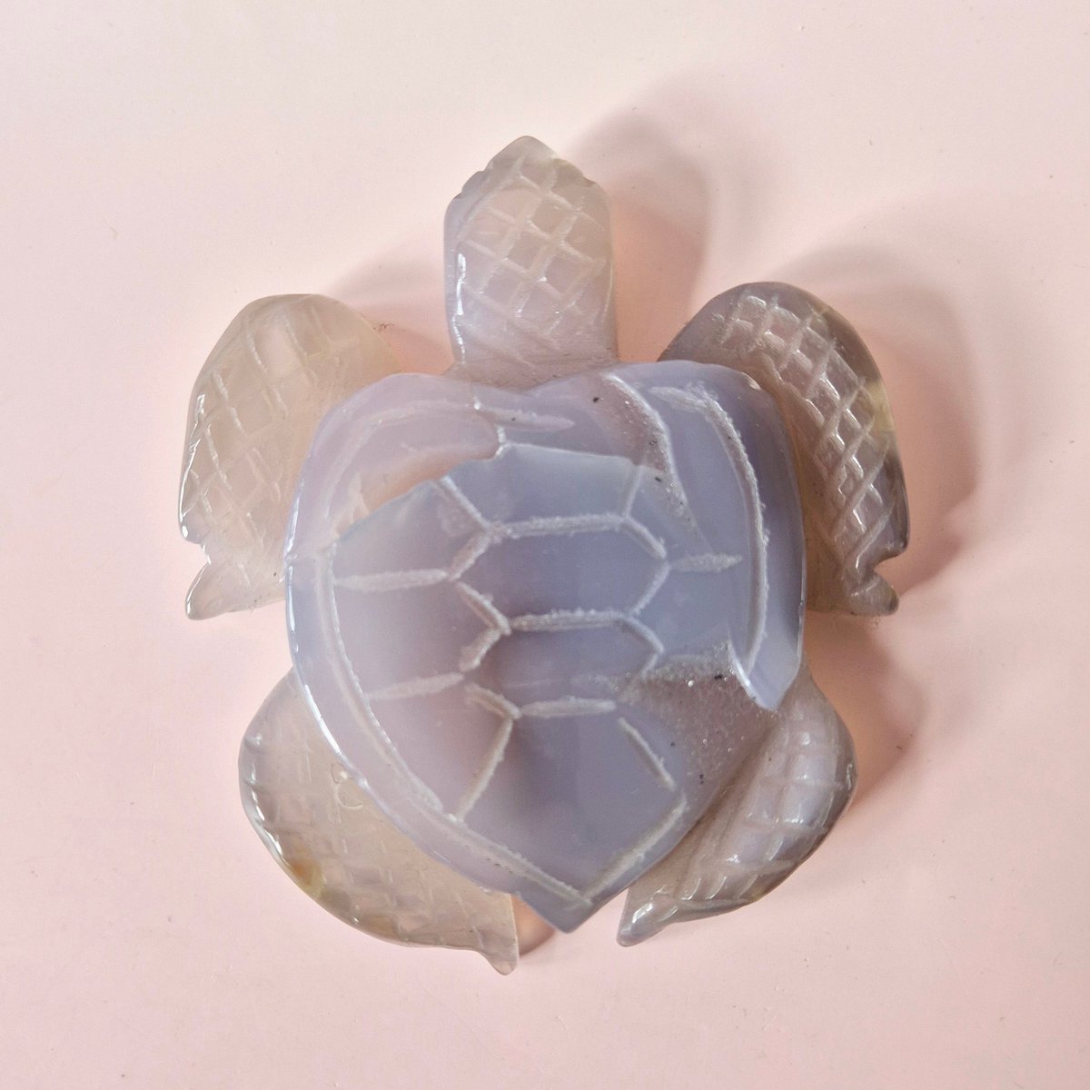 Edelsteen Grote Grijze Agaat Schildpad Met Druzy (8–12 Cm) #15 – Handgesneden Edelsteen Carving