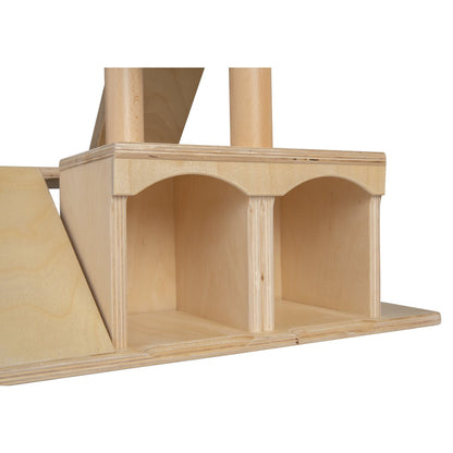 Van Dijk Toys Houten Speelgoed Garage Met Helikopterdek - Naturel (Kinderopvang Kwaliteit)