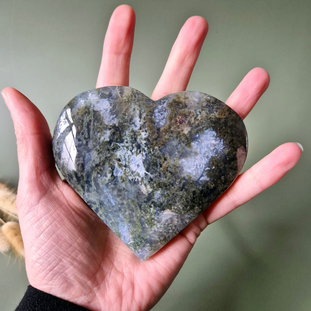 Druzy Mosagaat Hart Op Metalen Standaard – Perfect Voor Valentijn #19 228Gram