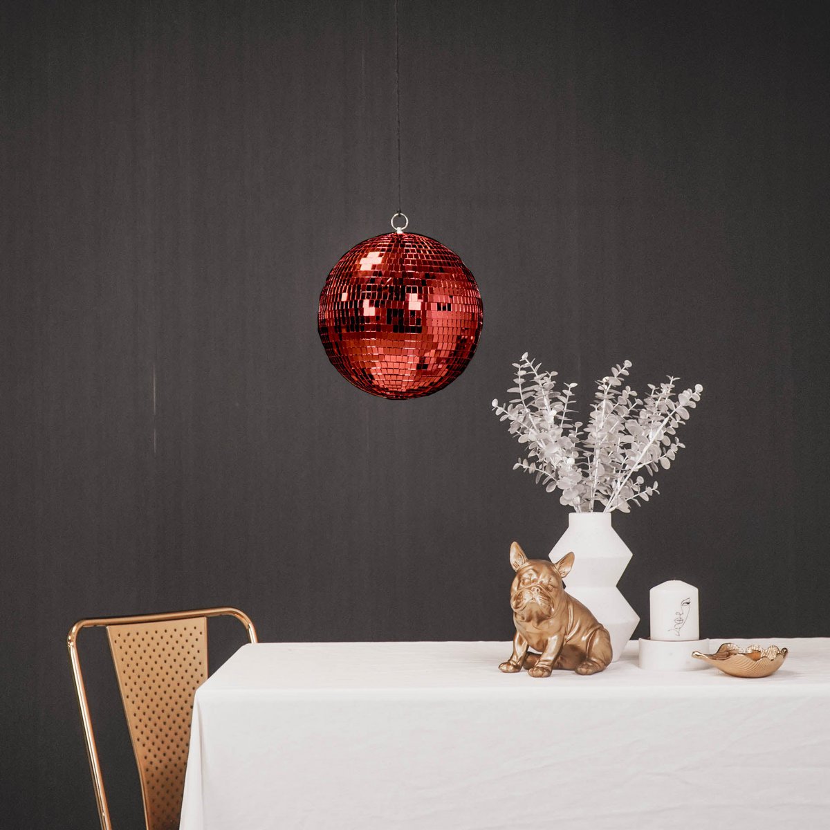 Kerstdecoratie - Kersthanger - Discobal - Schuim - Rood - 20X20X20Cm